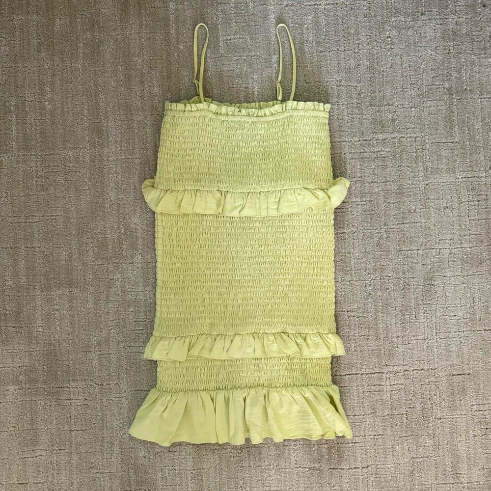 Forever 21 Light Green Smocked Top